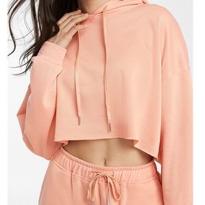 The Sang pastel pink cropped boxy hoodie NWT